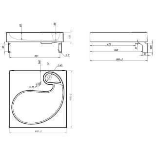 Раковина над стиральной машиной Stella Polar Шебби SP-00001732 60см белый